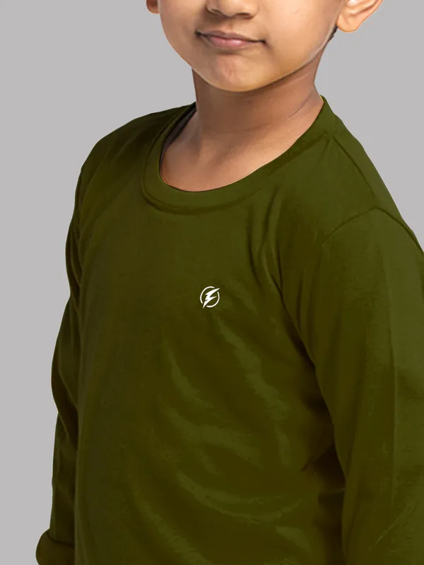 Olive_Green_Cotton_Rib_Round_Neck_Full_Sleeves_T-Shirt_For_Kids