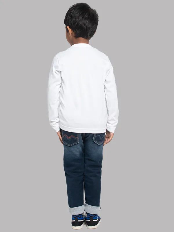 White_Cotton_Rib_Round_Neck_Full_Sleeves_T-Shirt_For_Kids