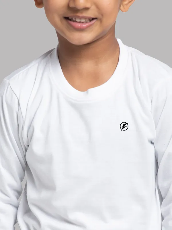 White_Cotton_Rib_Round_Neck_Full_Sleeves_T-Shirt_For_Kids