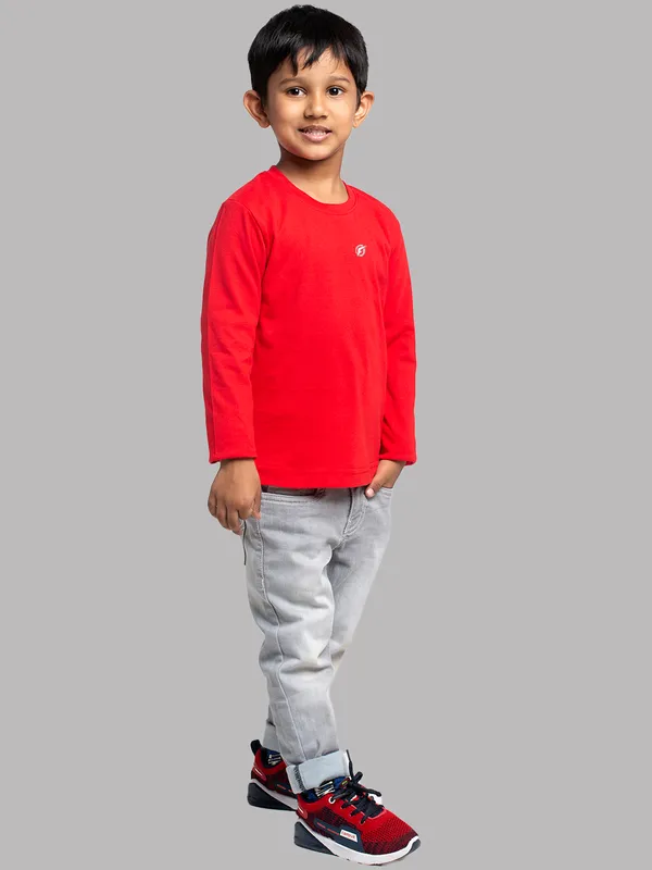 Red_Cotton_Rib_Round_Neck_Full_Sleeves_T-Shirt_For_Kids