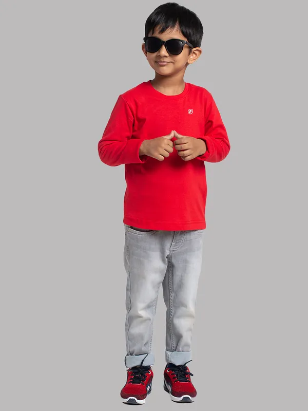 Red_Cotton_Rib_Round_Neck_Full_Sleeves_T-Shirt_For_Kids