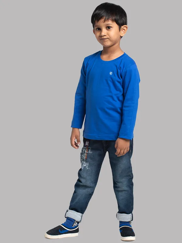 Blue_Cotton_Rib_Round_Neck_Full_Sleeves_T-Shirt_For_Kids
