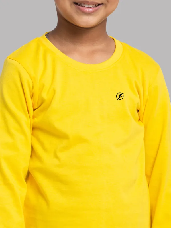 Yellow_Cotton_Rib_Round_Neck_Full_Sleeves_T-Shirt_For_Kids