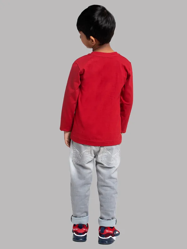 Maroon_Cotton_Rib_Round_Neck_Full_Sleeves_T-Shirt_For_Kids