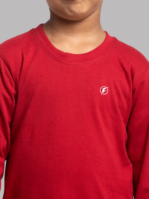 Maroon_Cotton_Rib_Round_Neck_Full_Sleeves_T-Shirt_For_Kids