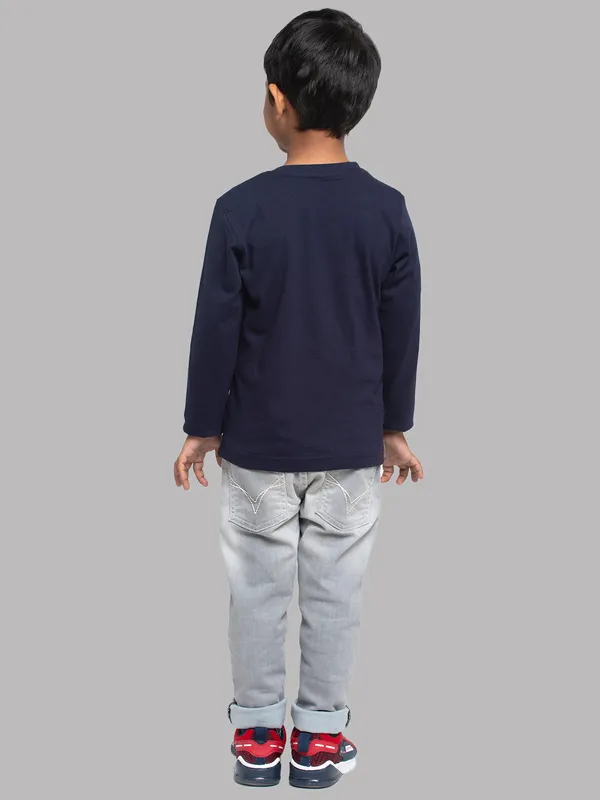 Navy_Blue_Cotton_Rib_Round_Neck_Full_Sleeves_T-Shirt_For_Kids