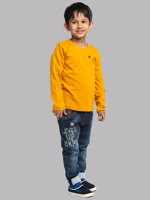 Mustard_Cotton_Rib_Round_Neck_Full_Sleeves_T-Shirt_For_Kids