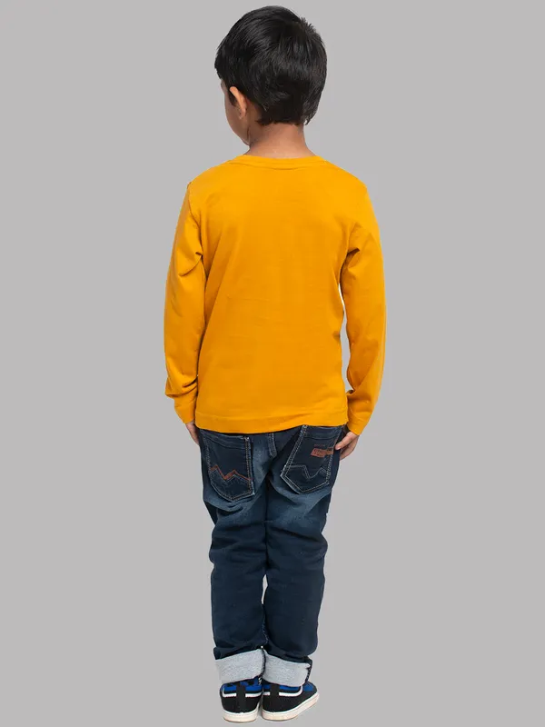 Mustard_Cotton_Rib_Round_Neck_Full_Sleeves_T-Shirt_For_Kids