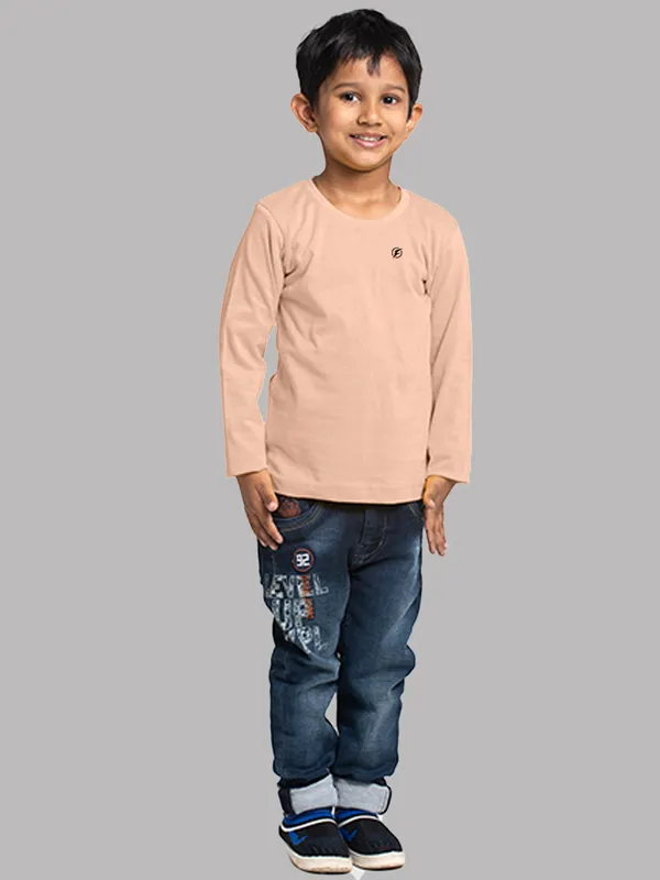 Coral_Cotton_Rib_Round_Neck_Full_Sleeves_T-Shirt_For_Kids