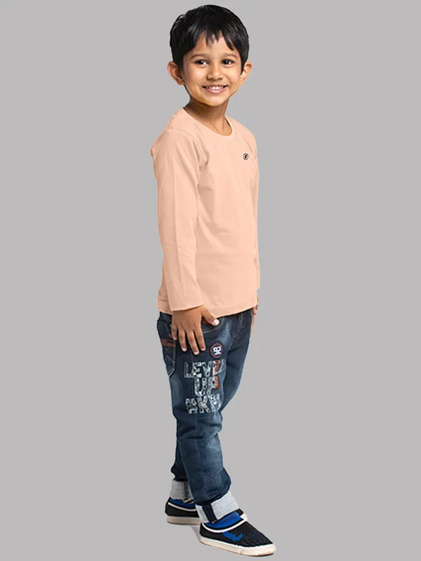 Coral_Cotton_Rib_Round_Neck_Full_Sleeves_T-Shirt_For_Kids