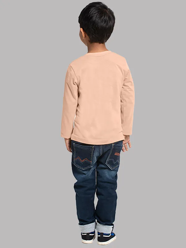 Coral_Cotton_Rib_Round_Neck_Full_Sleeves_T-Shirt_For_Kids