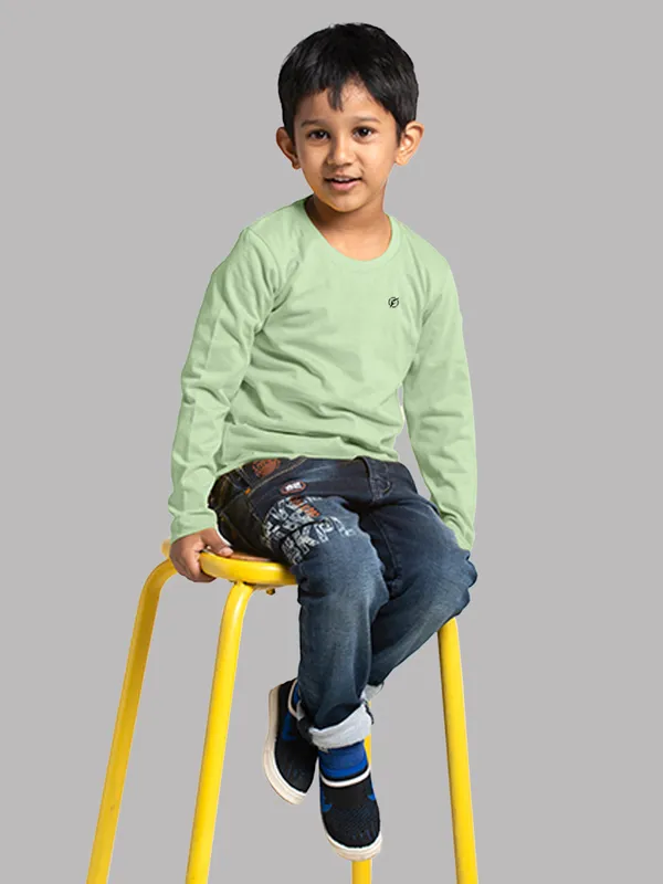 Sea_Green_Cotton_Rib_Round_Neck_Full_Sleeves_T-Shirt_For_Kids