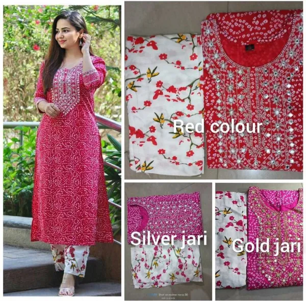 Pink_Bandhani_Printed_Rayon_Straight_Kurta_and_Pant_for_women