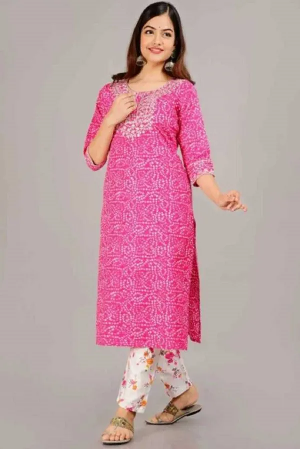 Pink_Bandhani_Printed_Rayon_Straight_Kurta_and_Pant_for_women