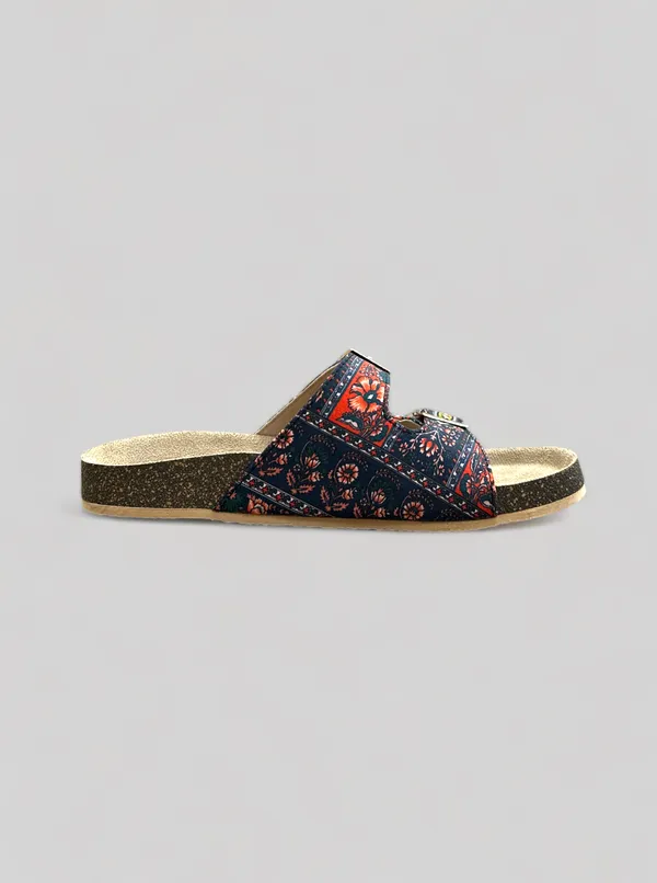 Trendy_Blue_Printed_Rexine_Flats_with_PVC_Sole,_Shoes_For_Women