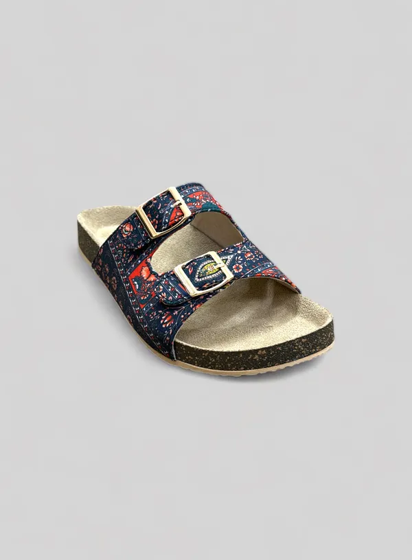 Trendy_Blue_Printed_Rexine_Flats_with_PVC_Sole,_Shoes_For_Women