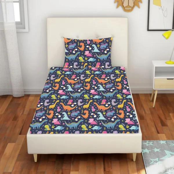 250TC_Glace_Cotton_Single_Flat_Bedsheet_with_1_Pillow_Cover_for_Kids;_Children_Room_(Multicolour,_63_x_90_Inch)