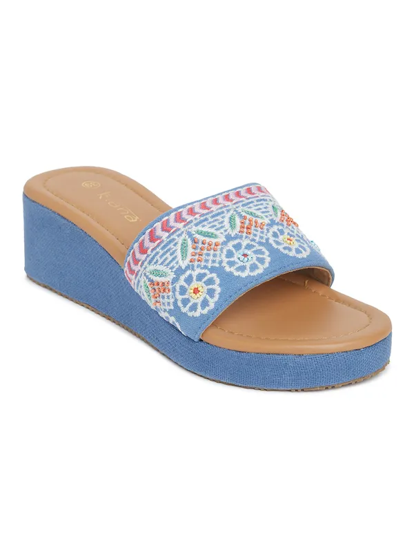 Trendy_Sky_Blue_Rexine_Round_Toe_Wedge_Heels_with_PVC_Sole_and_Block_Heel_For_Women