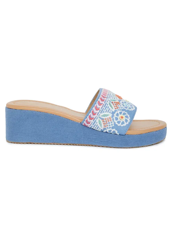 Trendy_Sky_Blue_Rexine_Round_Toe_Wedge_Heels_with_PVC_Sole_and_Block_Heel_For_Women
