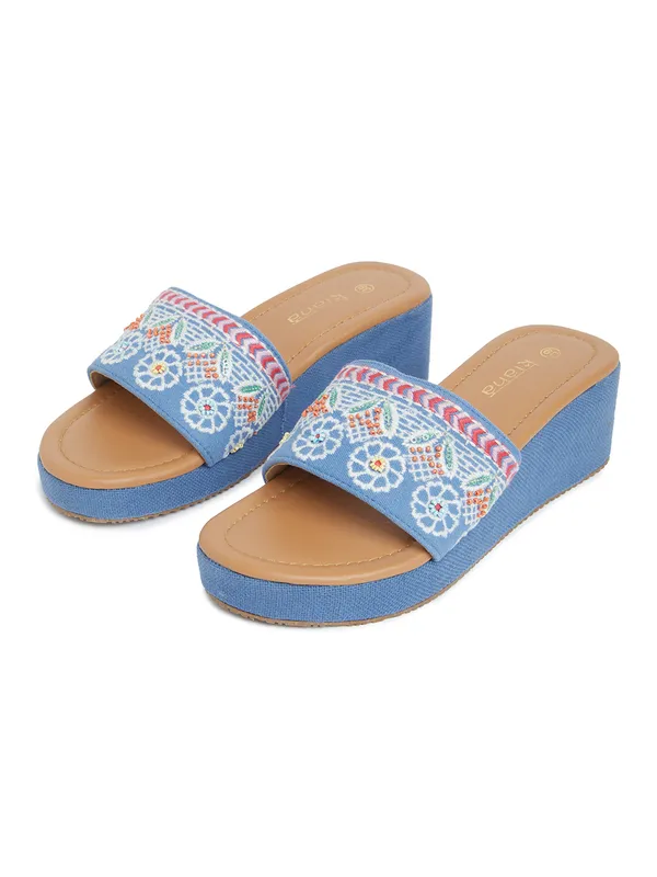 Trendy_Sky_Blue_Rexine_Round_Toe_Wedge_Heels_with_PVC_Sole_and_Block_Heel_For_Women