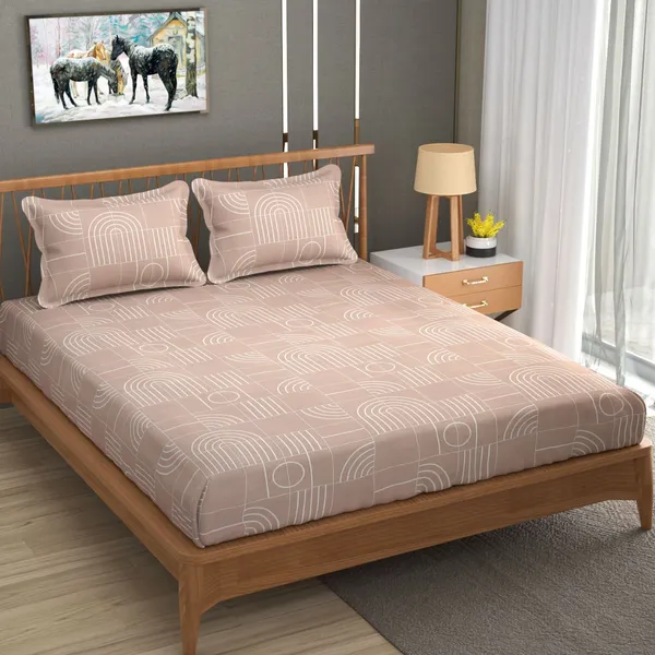 BROWN_Pure_Cotton_Bedsheet_Two_Pillow_Covers_Included_108X108_INCHES