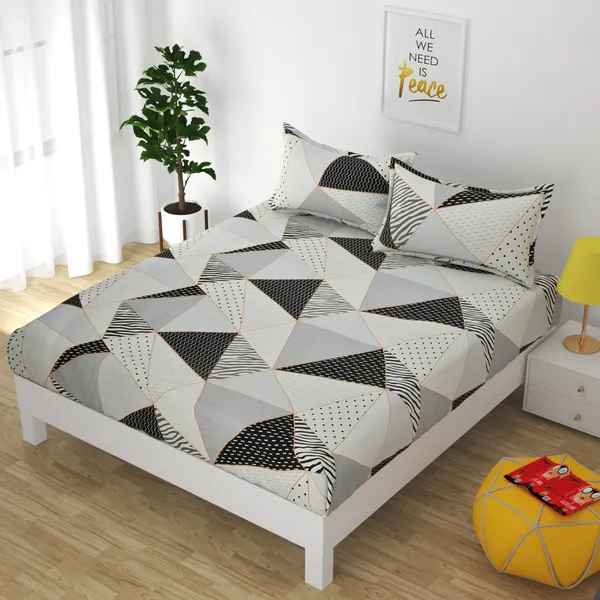 WHITE_Pure_Cotton_Bedsheet_Two_Pillow_Covers_Included_90X100_inches