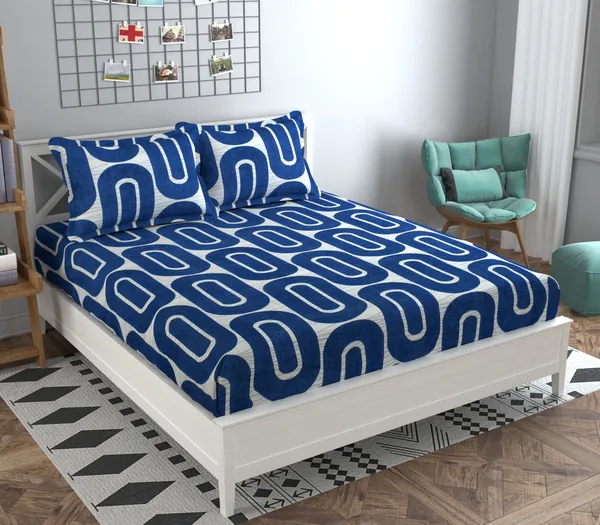 GREY_Pure_Cotton_Bedsheet_Two_Pillow_Covers_Included_90X100_inches