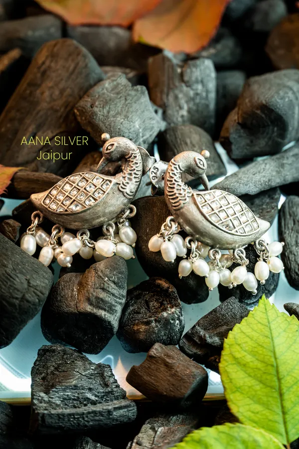 925_Pure_Sterling_Silver_|_Kundan_Peacock_Earrings_|_Well_Stamped_&_Hallmarked