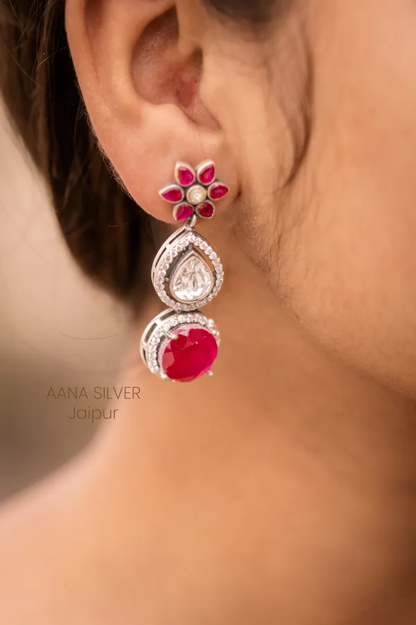 925_Pure_Sterling_Silver_|_Kundan_Earrings_|_Well_Stamped_&_Hallmarked