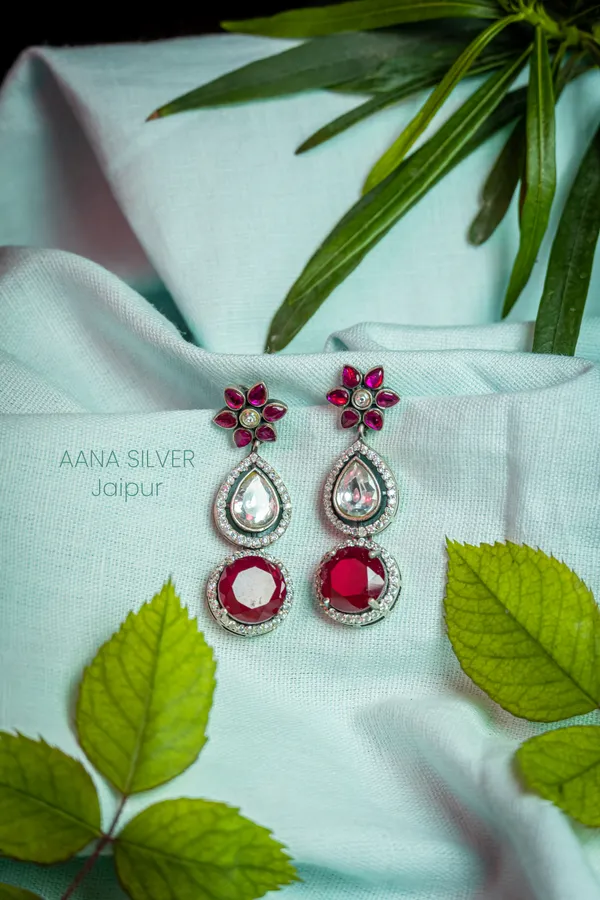 925_Pure_Sterling_Silver_|_Kundan_Earrings_|_Well_Stamped_&_Hallmarked