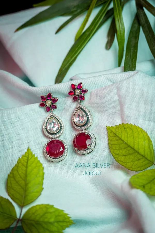 925_Pure_Sterling_Silver_|_Kundan_Earrings_|_Well_Stamped_&_Hallmarked