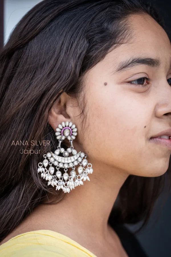 925_Pure_Sterling_Silver_|_Saundarya_Kundan_Earrings_|_Well_Stamped_&_Hallmarked
