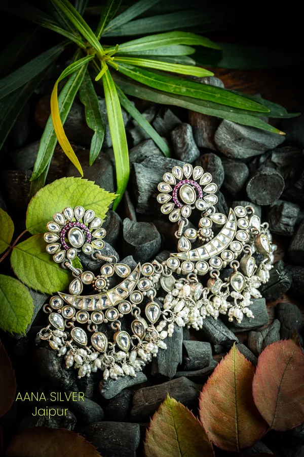 925_Pure_Sterling_Silver_|_Saundarya_Kundan_Earrings_|_Well_Stamped_&_Hallmarked
