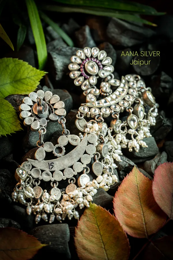 925_Pure_Sterling_Silver_|_Saundarya_Kundan_Earrings_|_Well_Stamped_&_Hallmarked