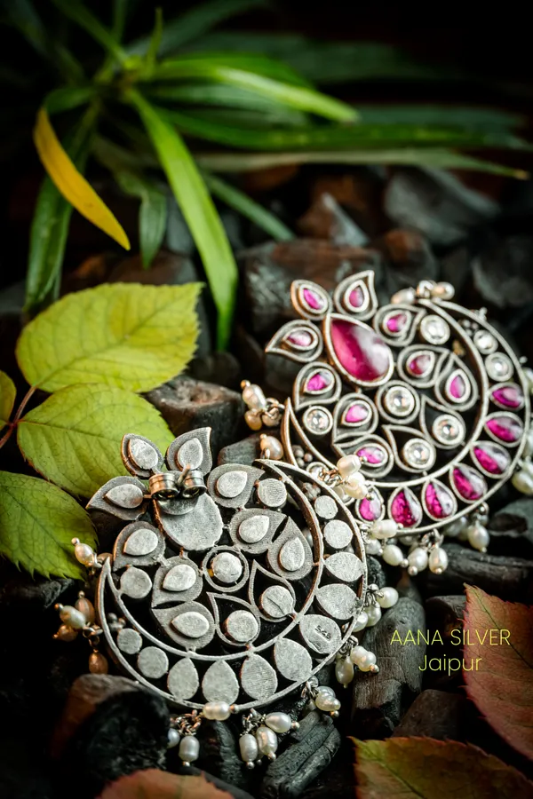 925_Pure_Sterling_Silver_|_Flower_Kundan_Earrings_|_Well_Stamped_&_Hallmarked