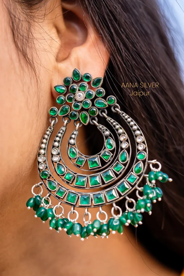 925_Pure_Sterling_Silver_|_Chandbali_Kundan_Earrings_|_Well_Stamped_&_Hallmarked