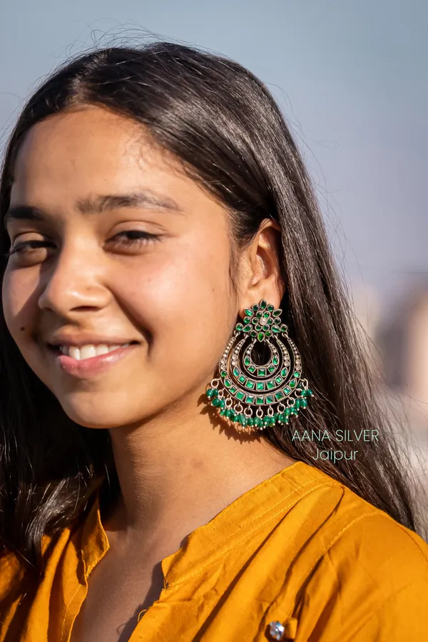 925_Pure_Sterling_Silver_|_Chandbali_Kundan_Earrings_|_Well_Stamped_&_Hallmarked