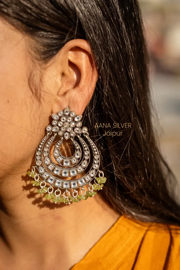 925_Pure_Sterling_Silver_|_Kundan_Earrings_|_Well_Stamped_&_Hallmarked
