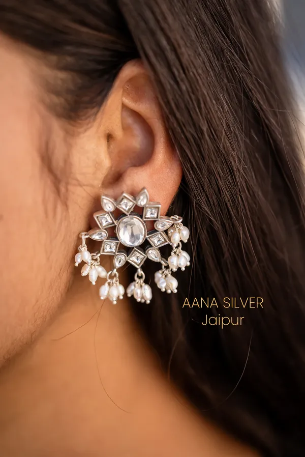 925_Pure_Sterling_Silver_|_Everyday_Kundan_Earrings_|_Well_Stamped_&_Hallmarked