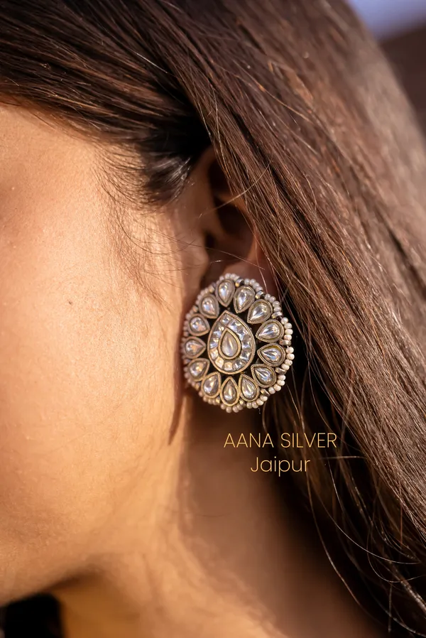 925_Pure_Sterling_Silver_|_Everyday_Kundan_Earrings_|_Well_Stamped_&_Hallmarked