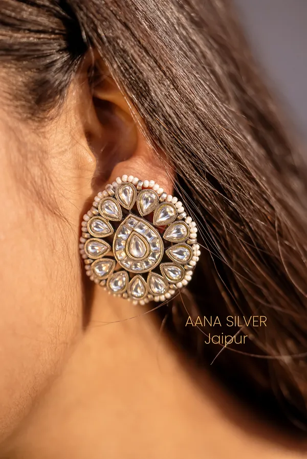 925_Pure_Sterling_Silver_|_Everyday_Kundan_Earrings_|_Well_Stamped_&_Hallmarked