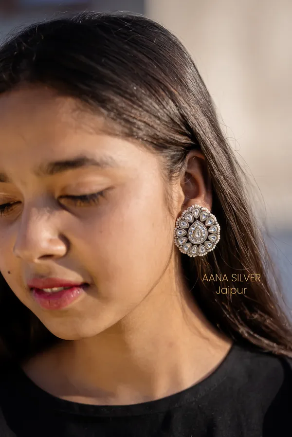 925_Pure_Sterling_Silver_|_Everyday_Kundan_Earrings_|_Well_Stamped_&_Hallmarked