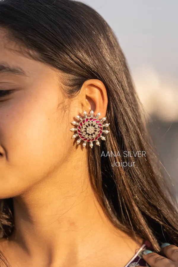 925_Pure_Sterling_Silver_|_Everyday_Kundan_Earrings_|_Well_Stamped_&_Hallmarked