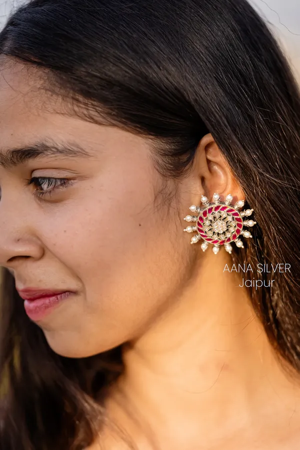 925_Pure_Sterling_Silver_|_Everyday_Kundan_Earrings_|_Well_Stamped_&_Hallmarked