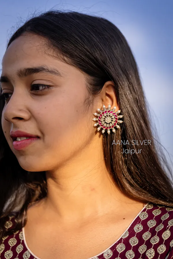 925_Pure_Sterling_Silver_|_Everyday_Kundan_Earrings_|_Well_Stamped_&_Hallmarked