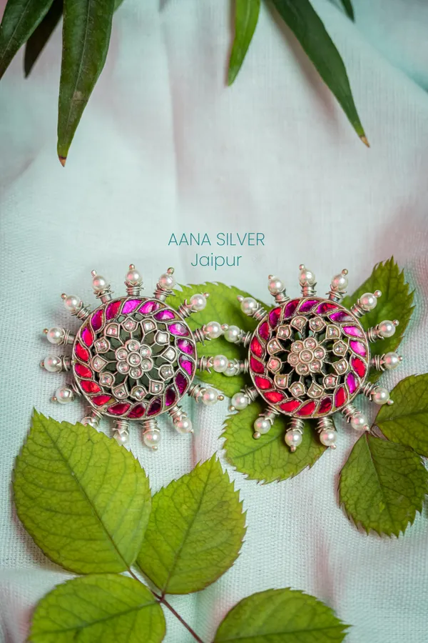 925_Pure_Sterling_Silver_|_Everyday_Kundan_Earrings_|_Well_Stamped_&_Hallmarked