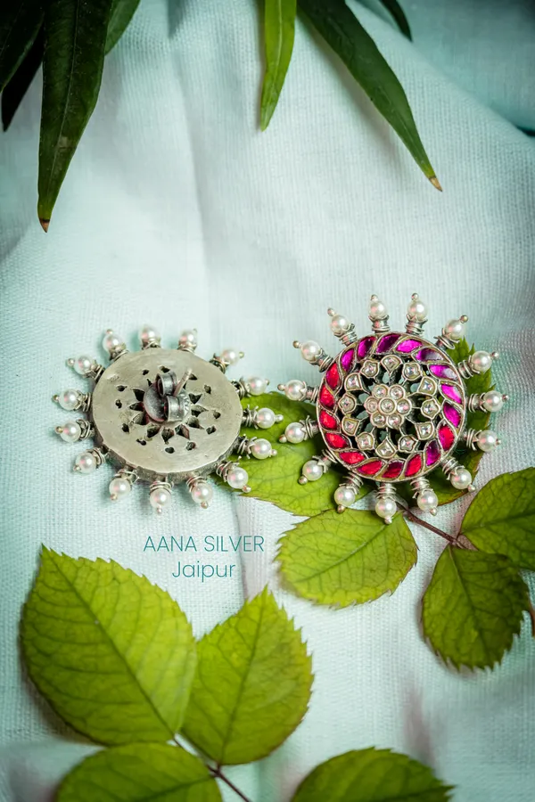 925_Pure_Sterling_Silver_|_Everyday_Kundan_Earrings_|_Well_Stamped_&_Hallmarked