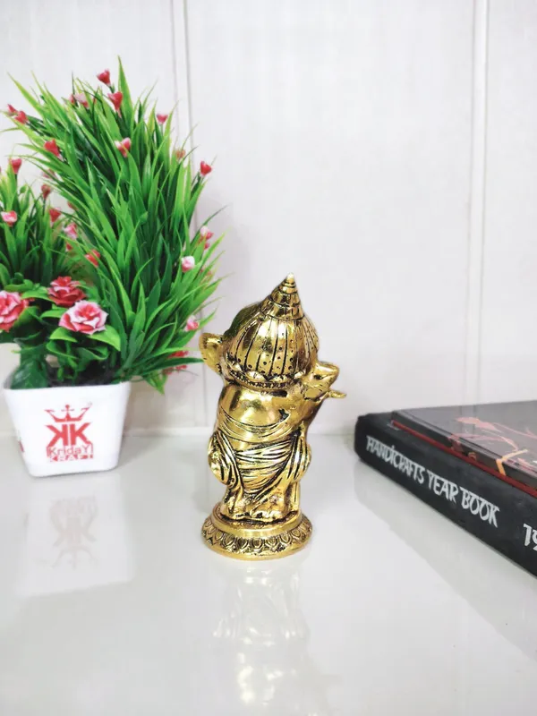 Metal_Ganesha_Playing_Flute_Murti