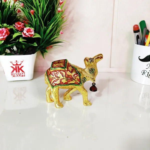 Metal_Camel_Meenakari_Handmade_Decorative_Camel_Status/Animal_Showpiece_For_Home