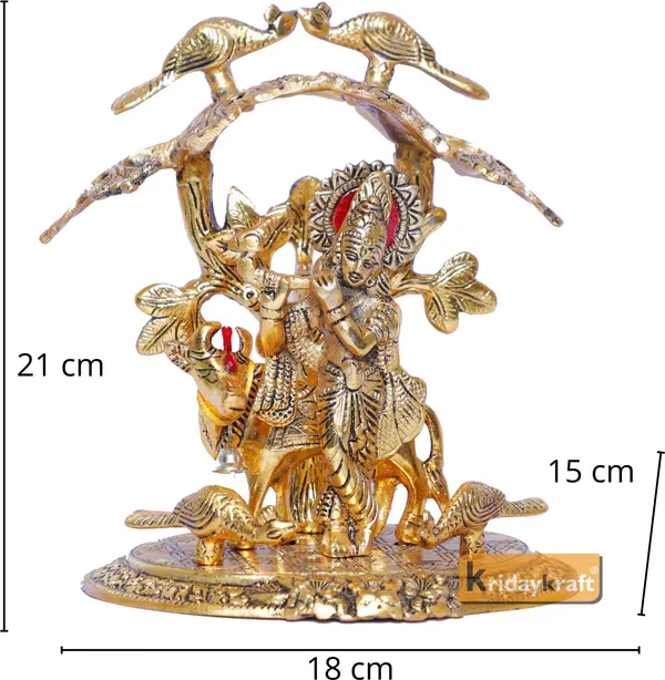 Krishna_Playing_Flute_With_Kamdhenu_Cow_Standing_Under_Tree_Metal_Statue_For_Pooja